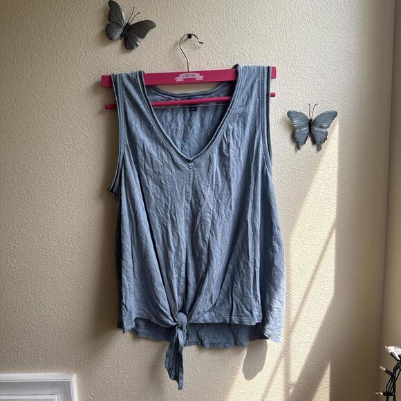 Democracy Women's Blue and Grey Vest - Picture 1 of 5